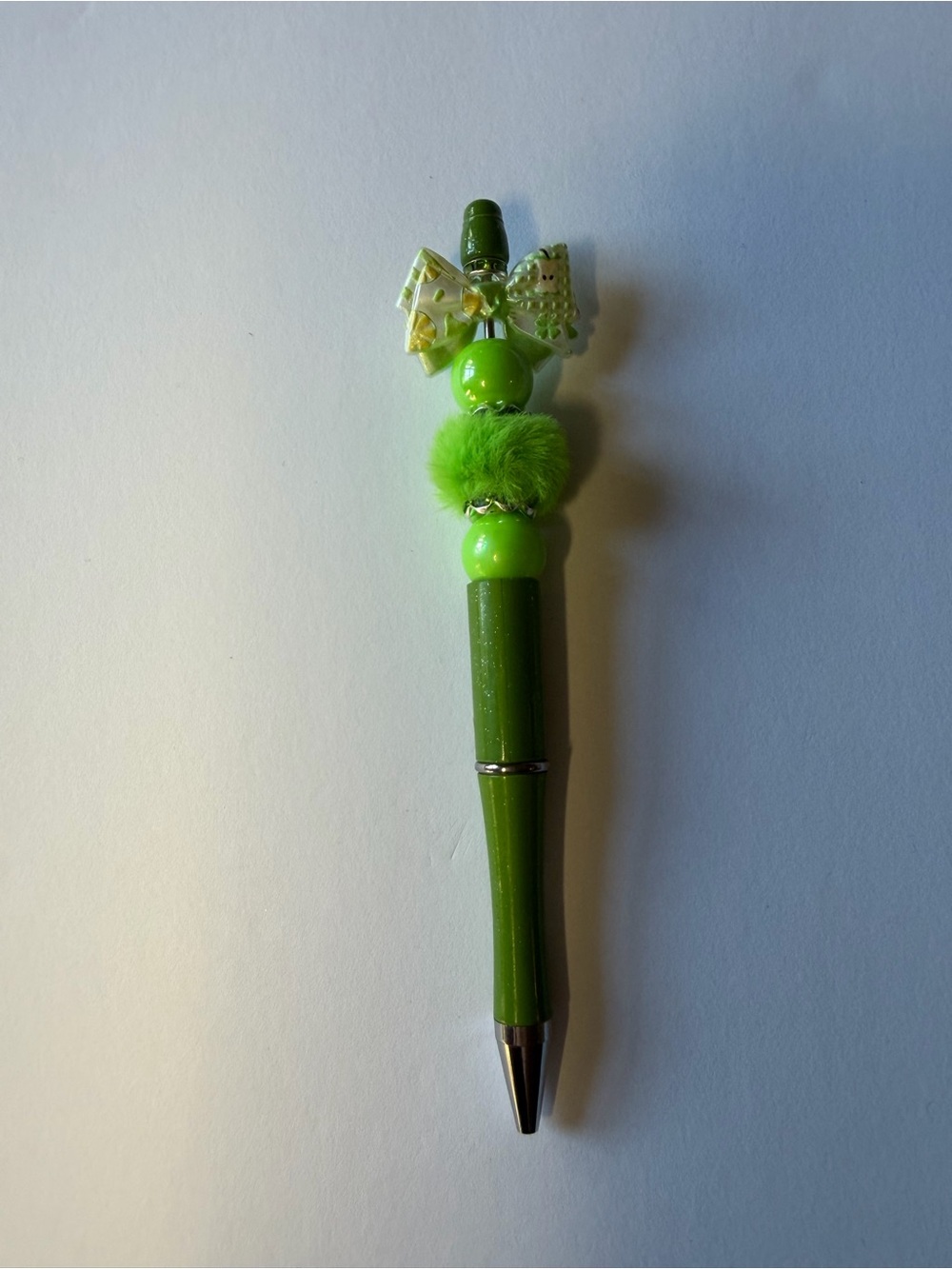 Green Decorative Ballpoint Pen with Bow Accent